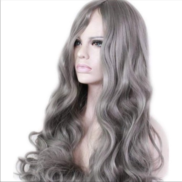 ✨Grey 28" LONG CURLY COSPLAY WIG 🔖NWT✨ - Picture 4 of 7